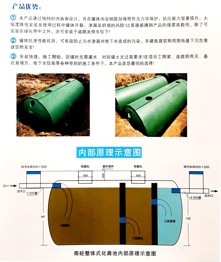 武宁玻璃钢化粪池